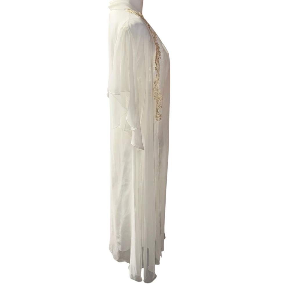 Vintage Dentelle robe and slip dress nightgown set 2 pc sheer lace bridal S/M - Picture 7 of 16